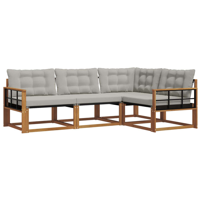 Set de canapele de exterior 4 pcs Gri natural și deschis WALTI