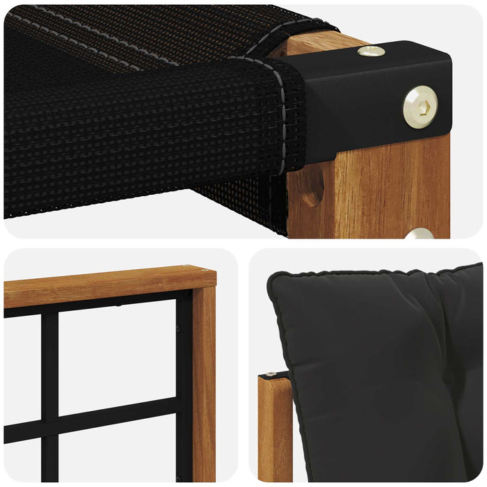 Set de canapele de exterior cu pernă 4 pcs Natural și Negru WALTI