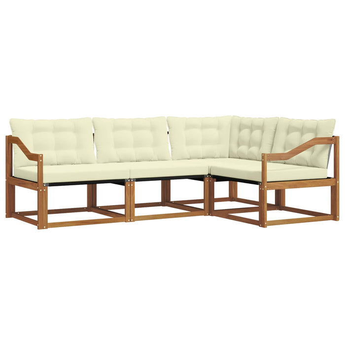 Set de canapele de exterior cu pernă 4 pcs Natural și Crem WALTI