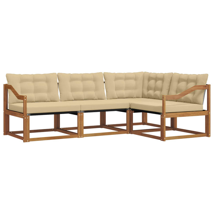 Set de canapele de exterior cu pernă 4 pcs Natural și Bej WALTI