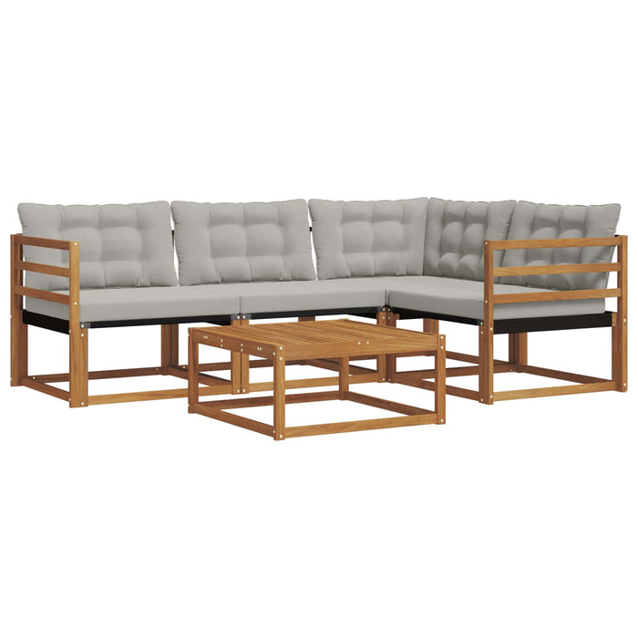Set de canapele de exterior 5 pcs Gri natural și deschis - WALTI WALTI