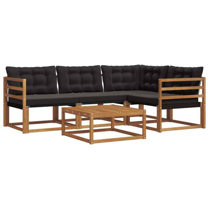 Set de canapele de exterior cu pernă 5 pcs Natural și Negru - WALTI WALTI