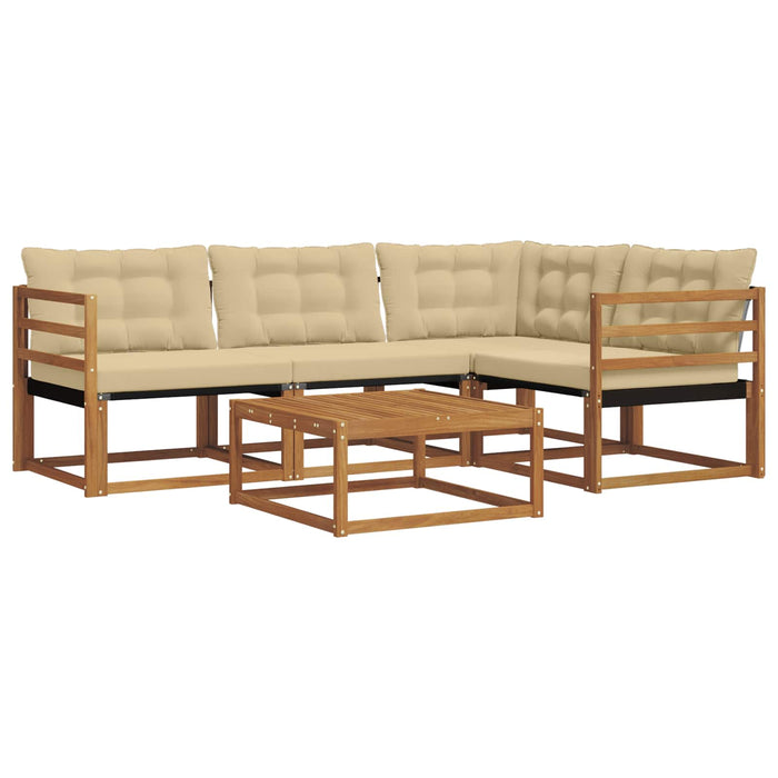 Set de canapele de exterior cu pernă 5 pcs Natural și Bej - WALTI WALTI