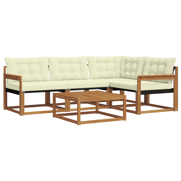 Set de canapele de exterior cu pernă 5 pcs Natural și Crem - WALTI WALTI