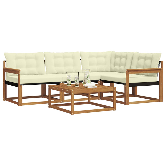 Set de canapele de exterior cu pernă 5 pcs Natural și Crem - WALTI WALTI