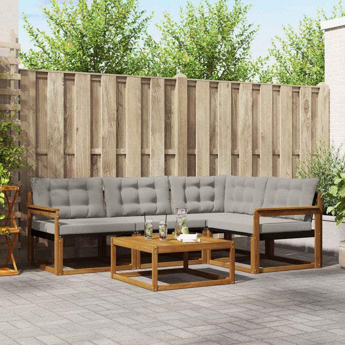 Set de canapele de exterior 5 pcs Gri natural și deschis - WALTI WALTI