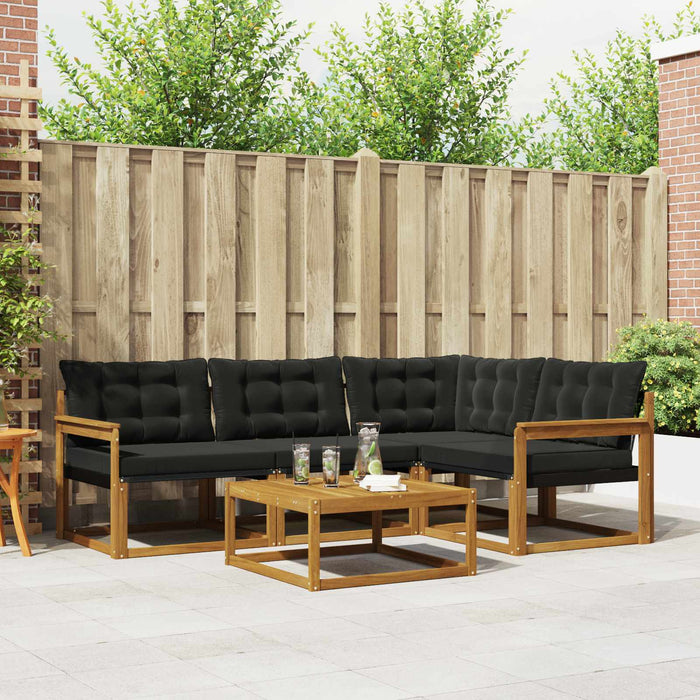 Set de canapele de exterior cu pernă 5 pcs Natural și Negru - WALTI WALTI