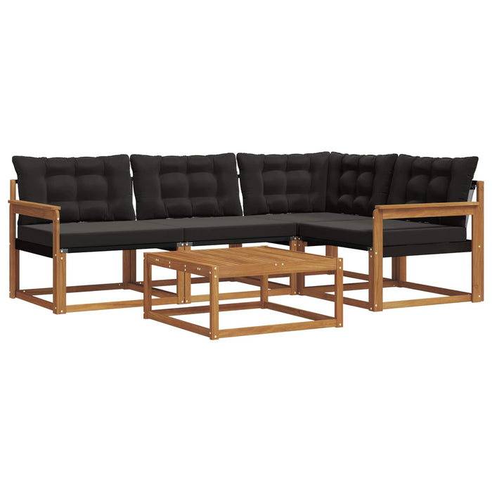 Set de canapele de exterior cu pernă 5 pcs Natural și Negru - WALTI WALTI