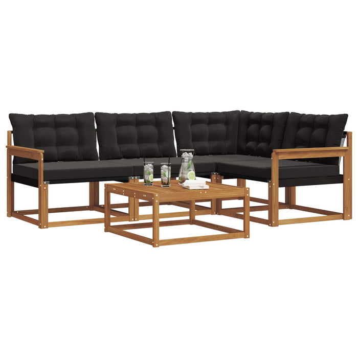 Set de canapele de exterior cu pernă 5 pcs Natural și Negru - WALTI WALTI
