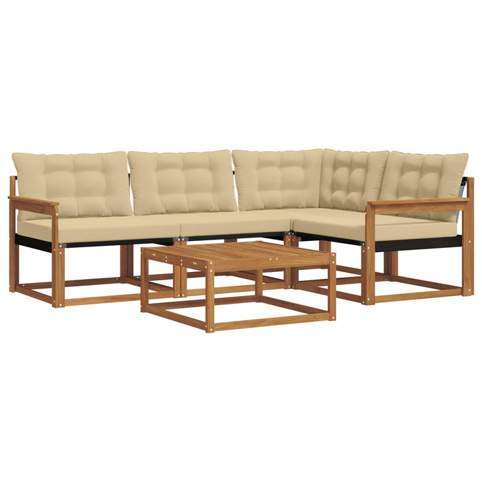 Set de canapele de exterior cu pernă 5 pcs Natural și Bej - WALTI WALTI