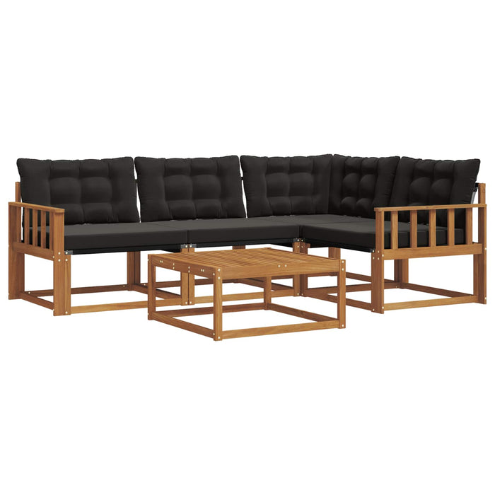 Set de canapele de exterior cu pernă 5 pcs Natural și Negru - WALTI WALTI