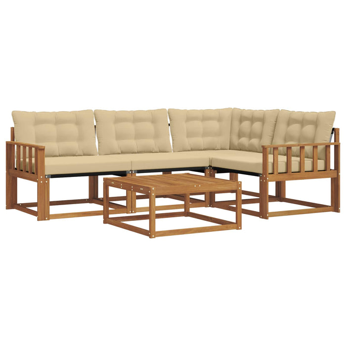 Set de canapele de exterior cu pernă 5 pcs Natural și Bej - WALTI WALTI