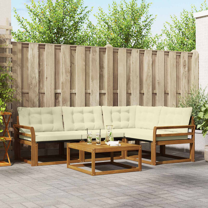 Set de canapele de exterior cu pernă 5 pcs Natural și Crem - WALTI WALTI