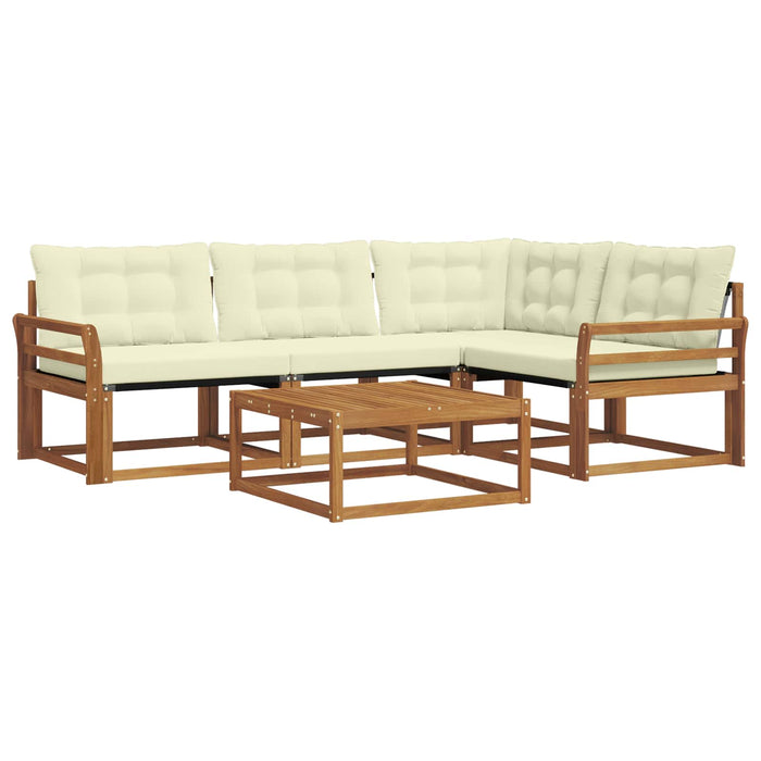 Set de canapele de exterior cu pernă 5 pcs Natural și Crem - WALTI WALTI