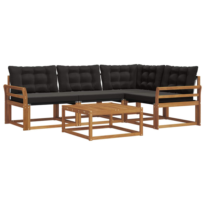 Set de canapele de exterior cu pernă 5 pcs Natural și Negru - WALTI WALTI
