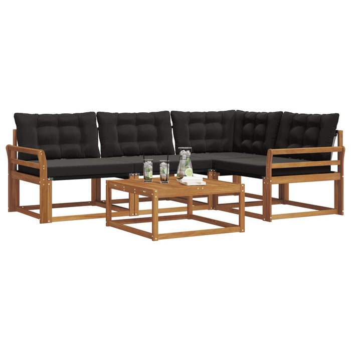 Set de canapele de exterior cu pernă 5 pcs Natural și Negru - WALTI WALTI