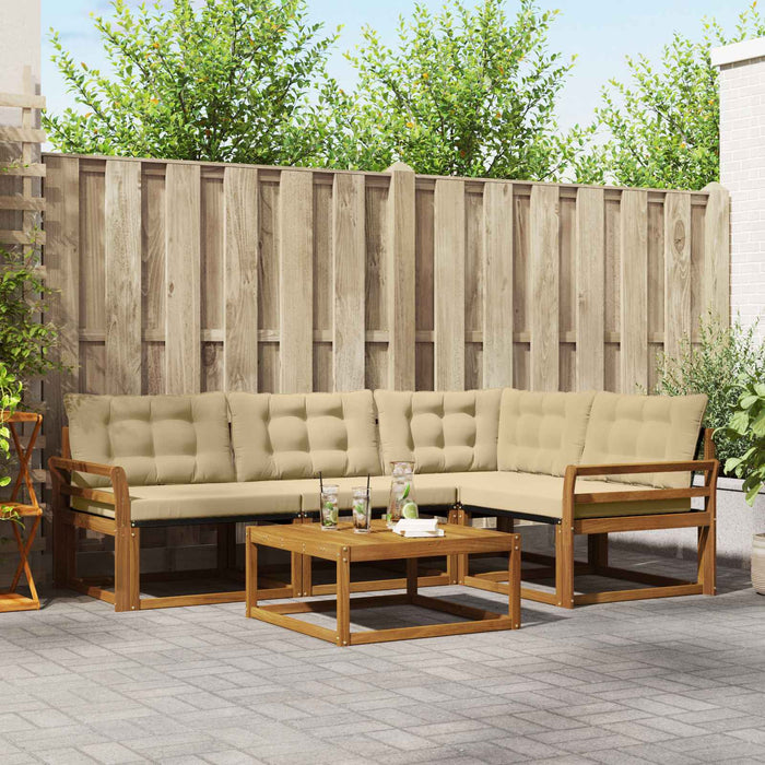 Set de canapele de exterior cu pernă 5 pcs Natural și Bej - WALTI WALTI