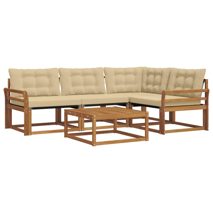 Set de canapele de exterior cu pernă 5 pcs Natural și Bej - WALTI WALTI