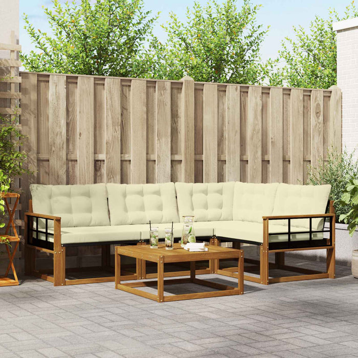 Set de canapele de exterior cu pernă 5 pcs Natural și Crem - WALTI WALTI