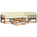 Set de canapele de exterior cu pernă 5 pcs Natural și Crem - WALTI WALTI