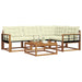 Set de canapele de exterior cu pernă 5 pcs Natural și Crem - WALTI WALTI