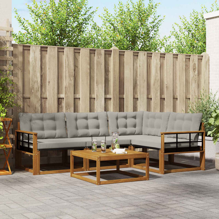 Set de canapele de exterior 5 pcs Gri natural și deschis - WALTI WALTI