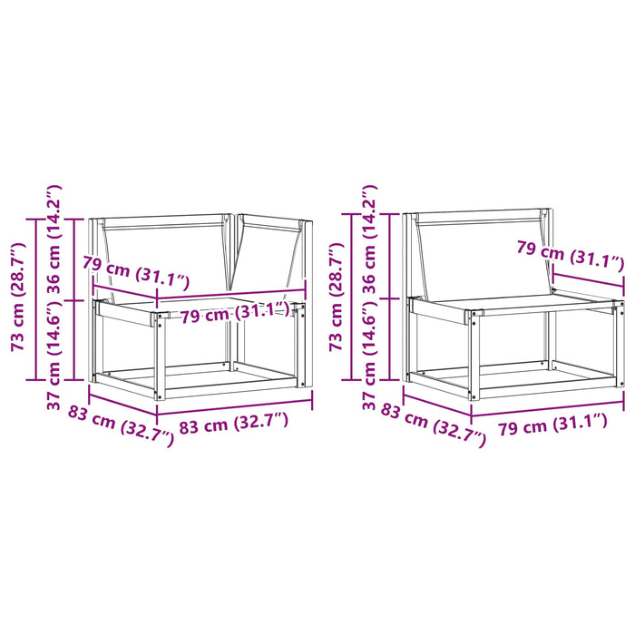 Set de canapele de exterior cu pernă 5 pcs Natural și Negru - WALTI WALTI