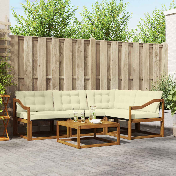 Set de canapele de exterior cu pernă 5 pcs Natural și Crem - WALTI WALTI