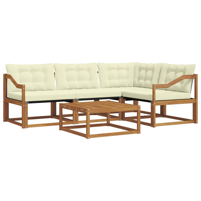Set de canapele de exterior cu pernă 5 pcs Natural și Crem - WALTI WALTI