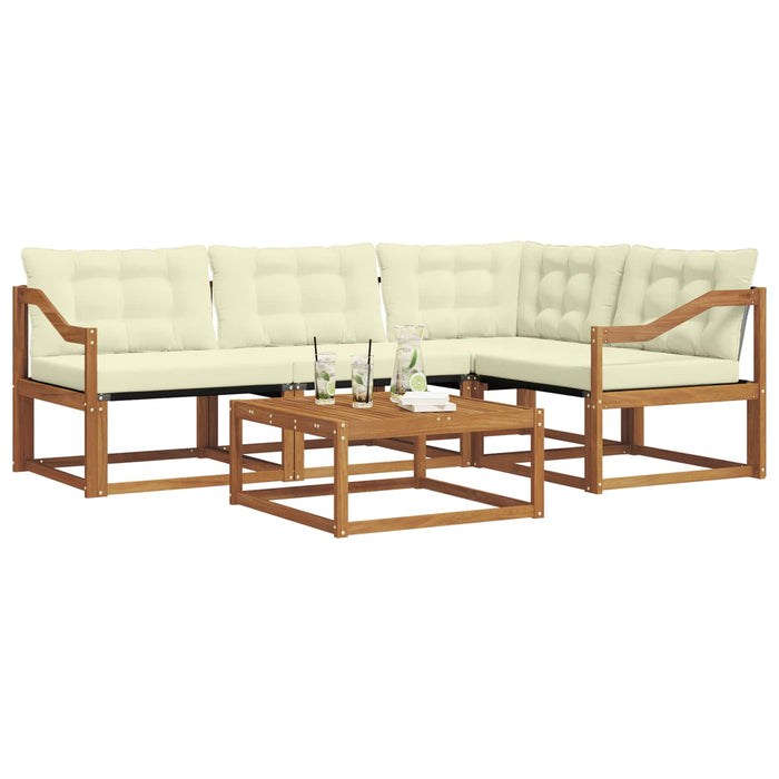 Set de canapele de exterior cu pernă 5 pcs Natural și Crem - WALTI WALTI