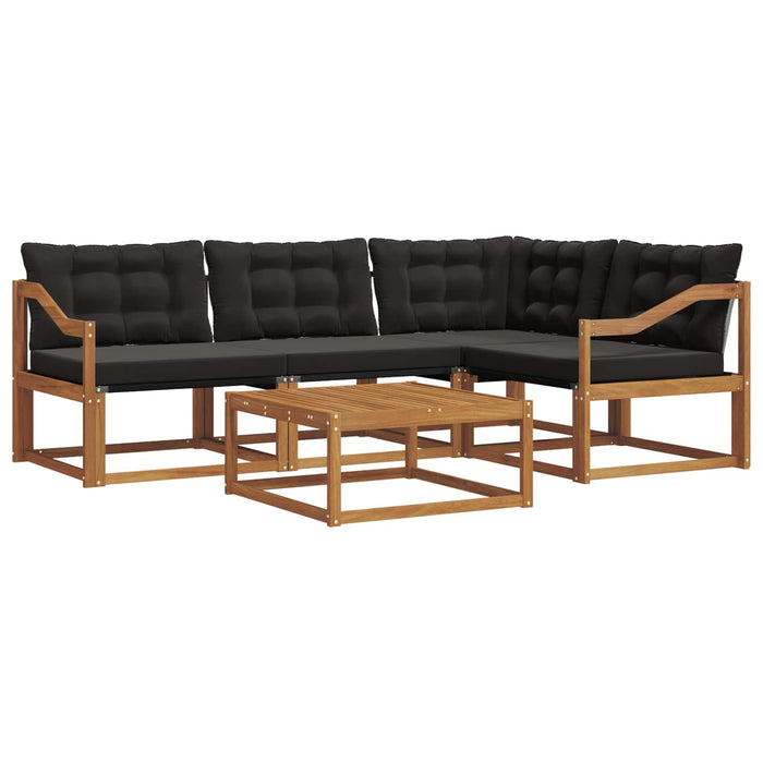 Set de canapele de exterior cu pernă 5 pcs Natural și Negru - WALTI WALTI