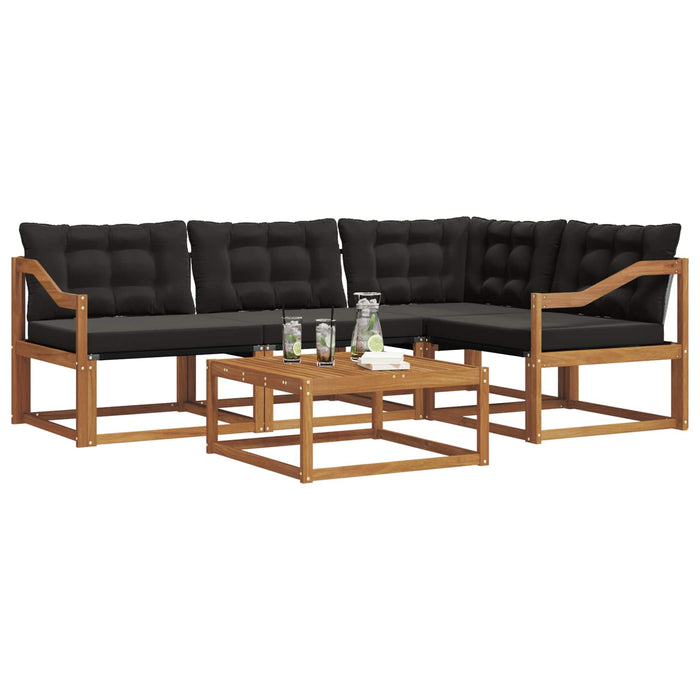 Set de canapele de exterior cu pernă 5 pcs Natural și Negru - WALTI WALTI