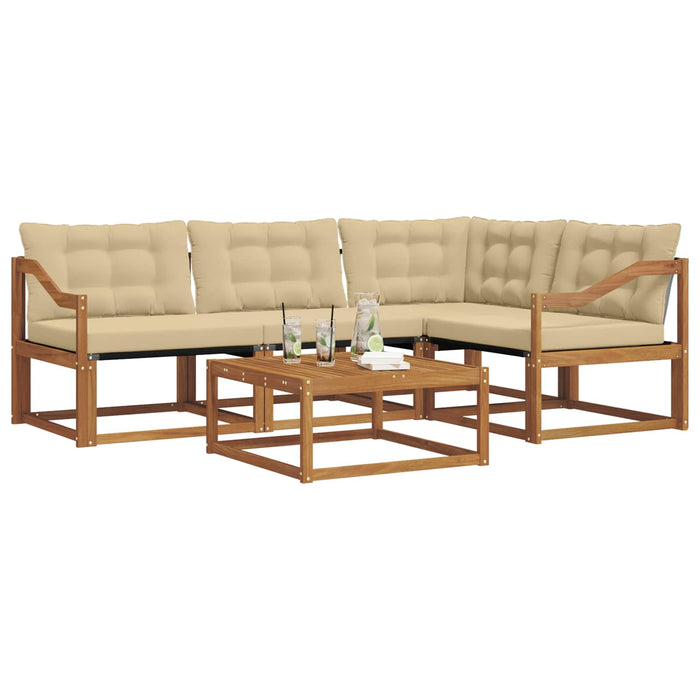 Set de canapele de exterior cu pernă 5 pcs Natural și Bej - WALTI WALTI