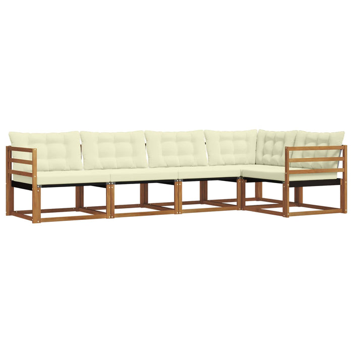 Set de canapele de exterior cu pernă 5 pcs Natural și Crem - WALTI WALTI
