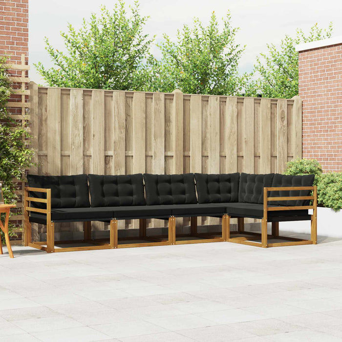Set de canapele de exterior cu pernă 5 pcs Natural și Negru - WALTI WALTI