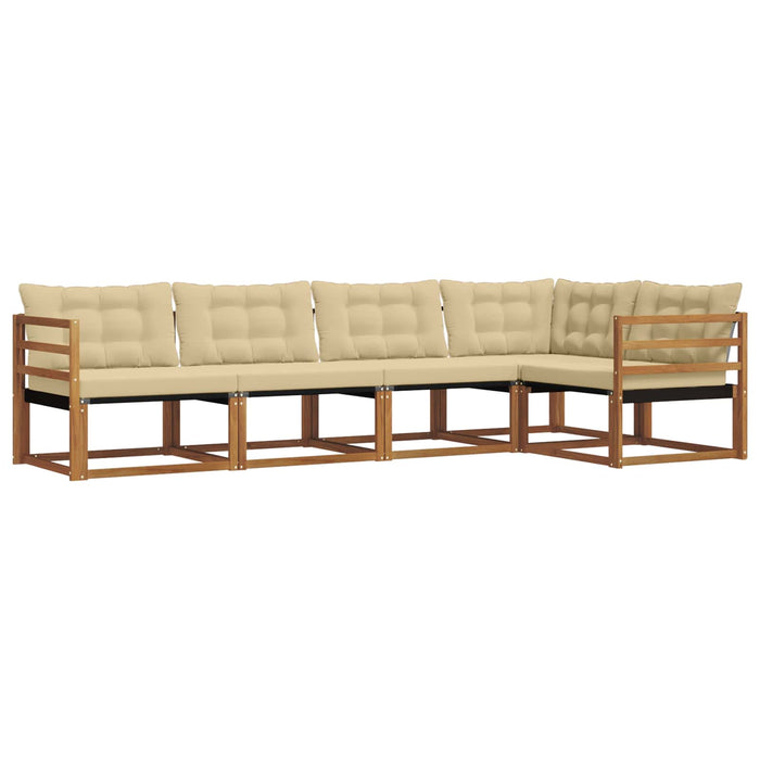 Set de canapele de exterior cu pernă 5 pcs Natural și Bej - WALTI WALTI