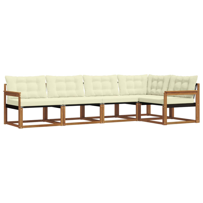 Set de canapele de exterior cu pernă 5 pcs Natural și Crem - WALTI WALTI