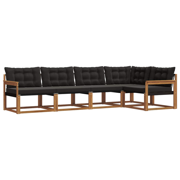 Set de canapele de exterior cu pernă 5 pcs Natural și Negru - WALTI WALTI