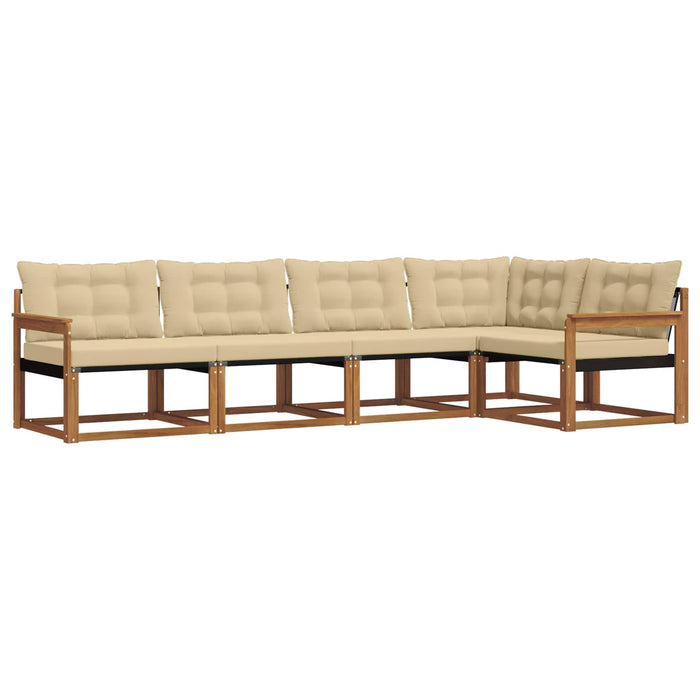 Set de canapele de exterior cu pernă 5 pcs Natural și Bej - WALTI WALTI