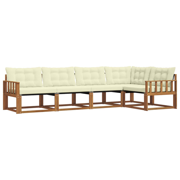 Set de canapele de exterior cu pernă 5 pcs Natural și Crem - WALTI WALTI