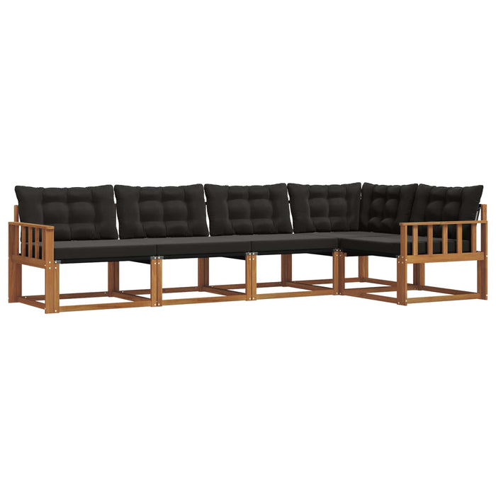 Set de canapele de exterior cu pernă 5 pcs Natural și Negru - WALTI WALTI