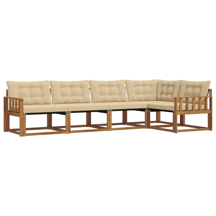 Set de canapele de exterior cu pernă 5 pcs Natural și Bej - WALTI WALTI