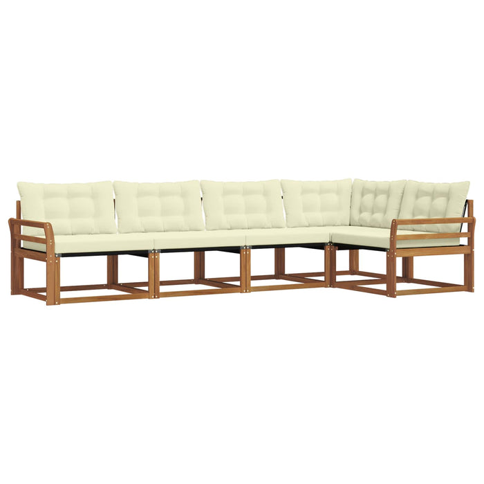 Set de canapele de exterior cu pernă 5 pcs Natural și Crem - WALTI WALTI