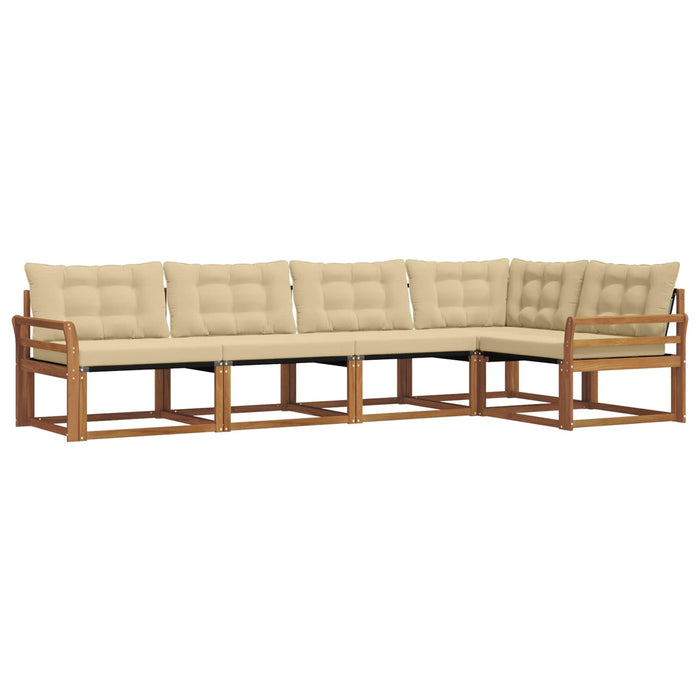 Set de canapele de exterior cu pernă 5 pcs Natural și Bej - WALTI WALTI