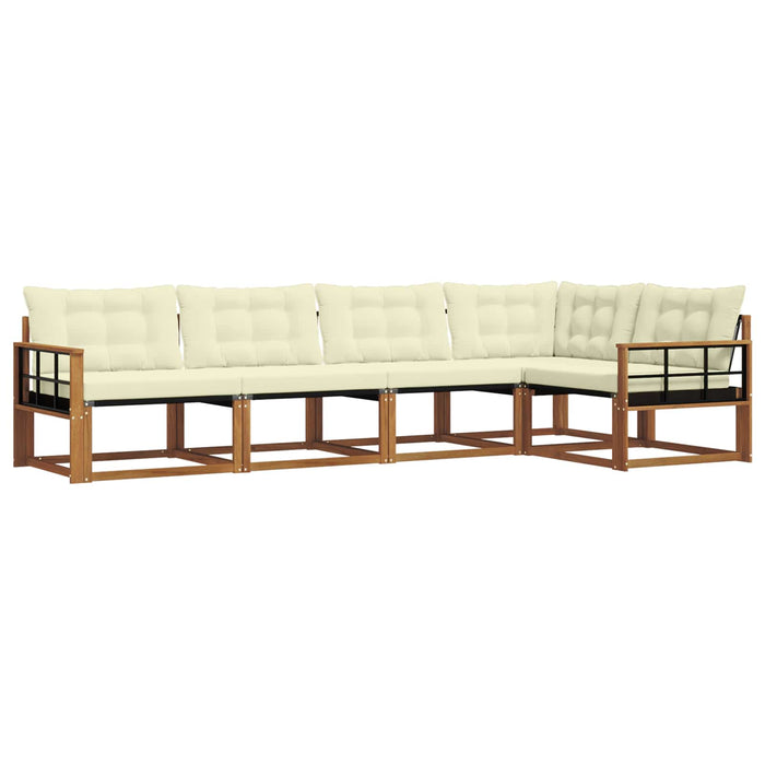 Set de canapele de exterior cu pernă 5 pcs Natural și Crem - WALTI WALTI