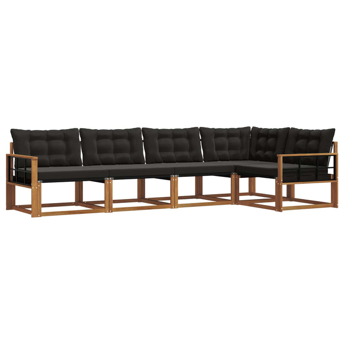 Set de canapele de exterior cu pernă 5 pcs Natural și Negru - WALTI WALTI