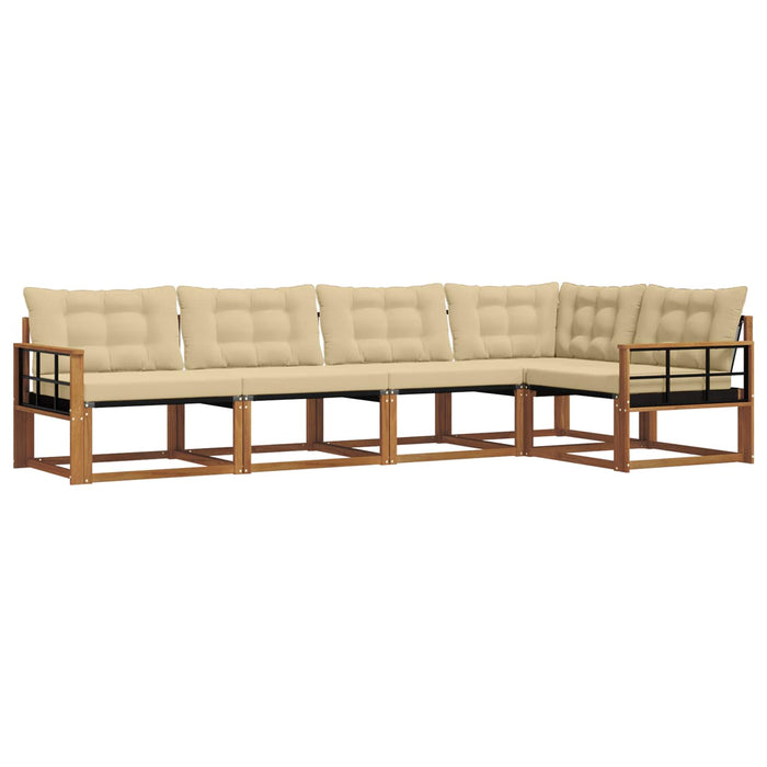 Set de canapele de exterior cu pernă 5 pcs Natural și Bej - WALTI WALTI