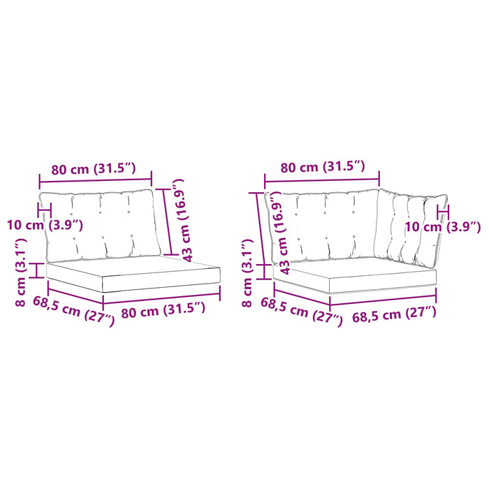 Set de canapele de exterior cu pernă 5 pcs Natural și Bej - WALTI WALTI