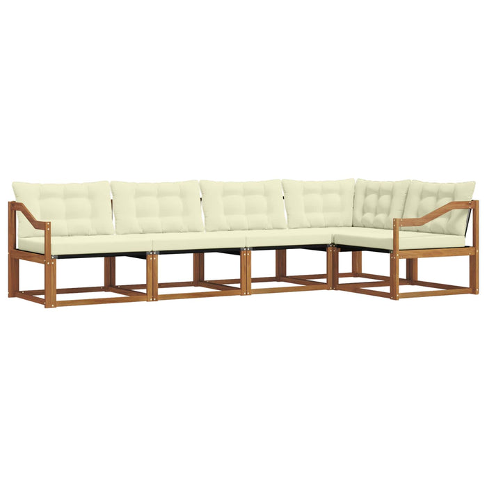 Set de canapele de exterior cu pernă 5 pcs Natural și Crem - WALTI WALTI