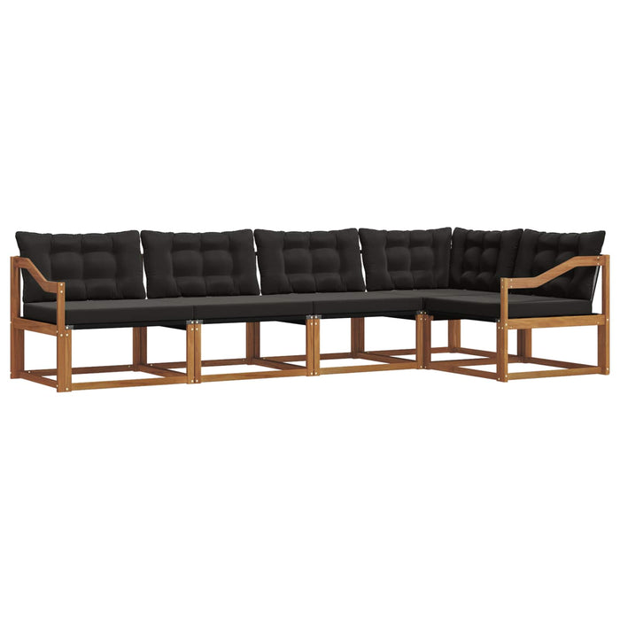 Set de canapele de exterior cu pernă 5 pcs Natural și Negru - WALTI WALTI